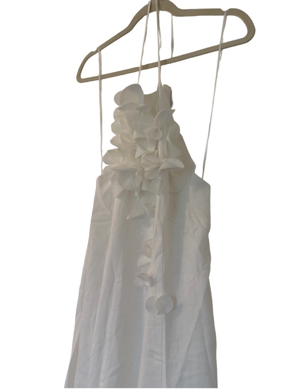 Caroline Constas White Appliqué Halter Linen Maxi Dress NWT - Picture 4 of 9